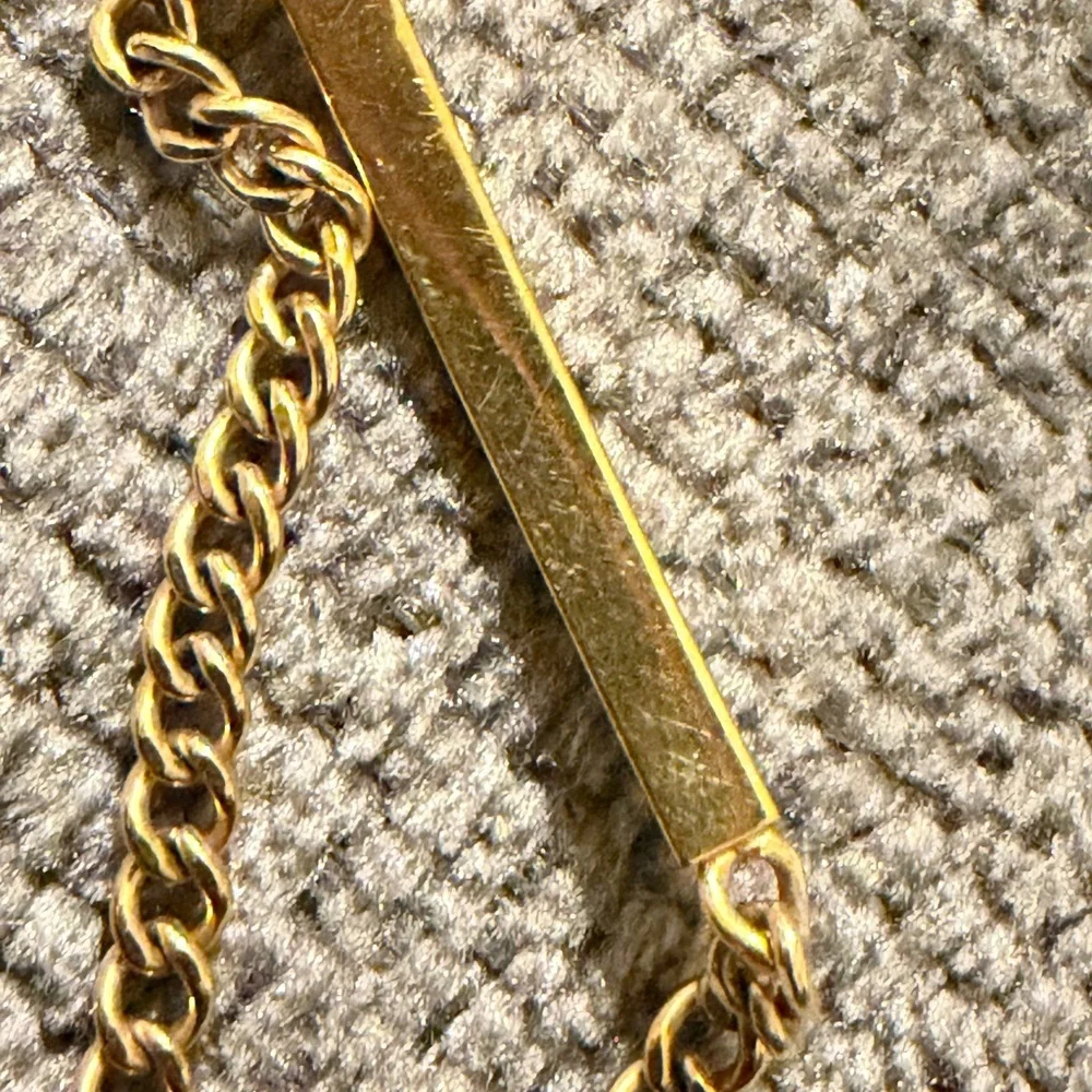 Vintage Gold-filled ID Bracelet – Etched Bar Link Design